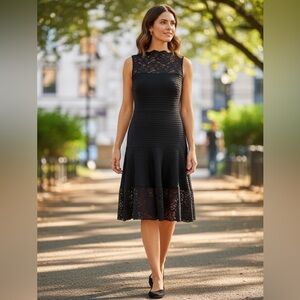 Julian Taylor Black Lace Mini Dress